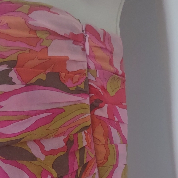 Alice & Trixie Strapless Dress - Pink, Orange and Green Floral - Size XS - Picture 4 of 8